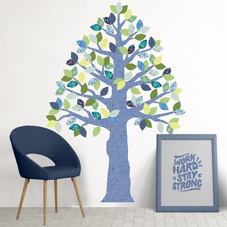 Vinilo Árbol Cedro Azul y Azul Mediano Sticker Pegatina