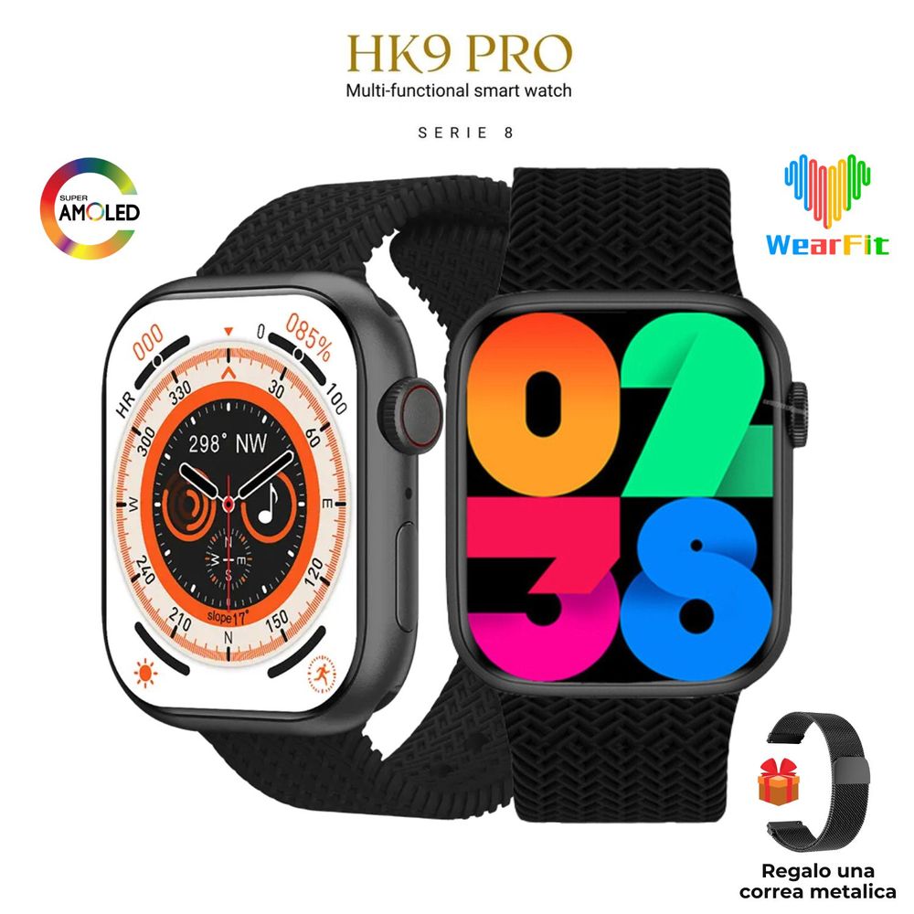 Smart Watch Hk9 Pro Amoled Serie 8 Negro