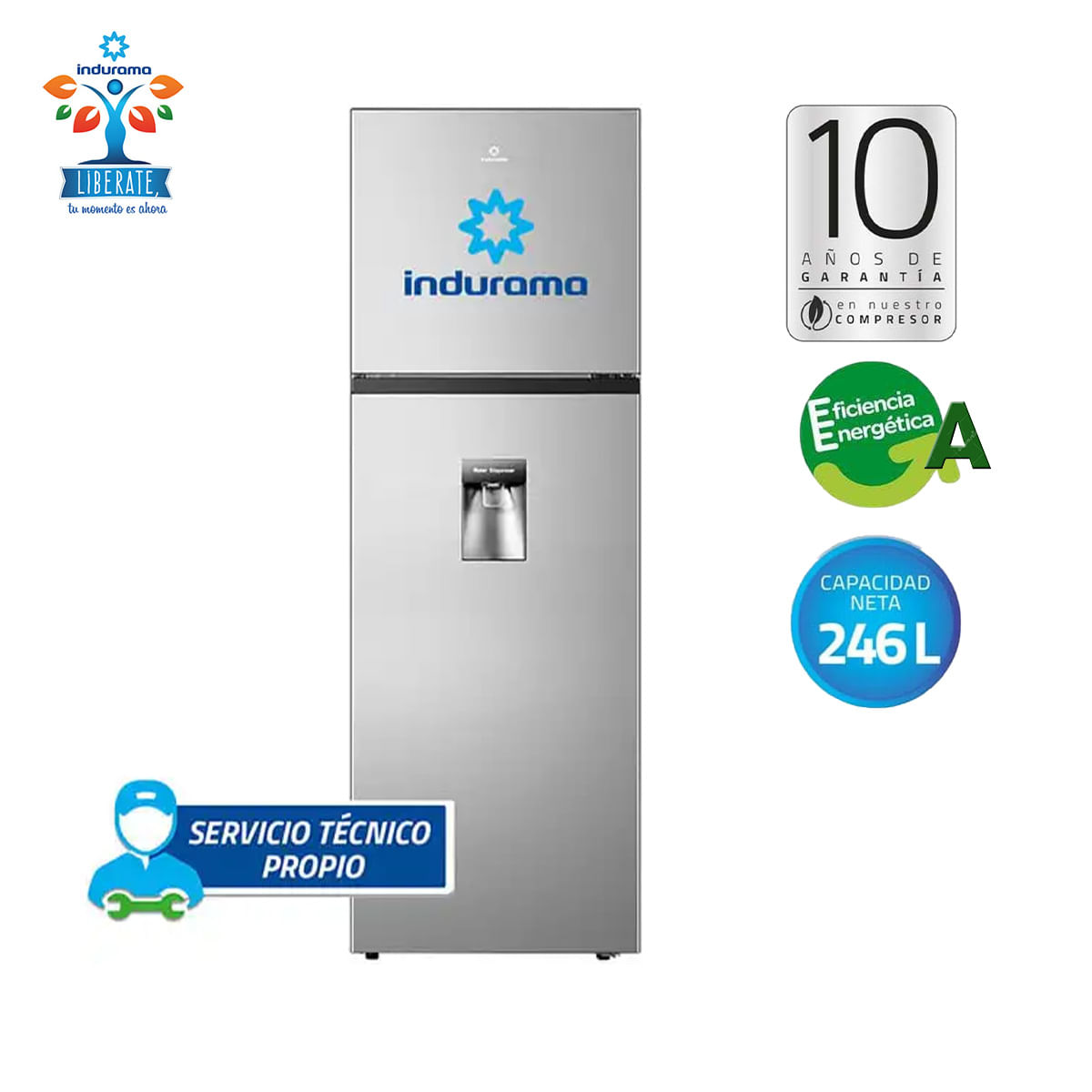 Refrigeradora Indurama RI-389D 246L Croma