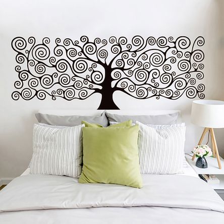 Vinilo Árbol de La Vida Klimt Negro Mediano Sticker Pegatina Viniles