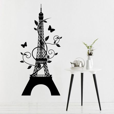 Vinilo Eiffel París Negro Mediano Sticker Pegatina Viniles