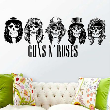 Vinilo Guns N Roses Negro Pequeño Sticker Pegatina Viniles - Promart
