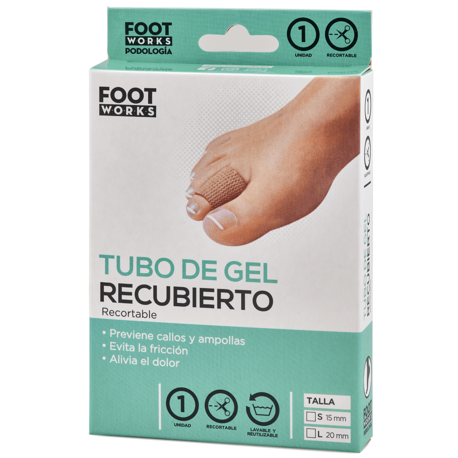 Tubo Gel Foot Works Recubierto Talla S
