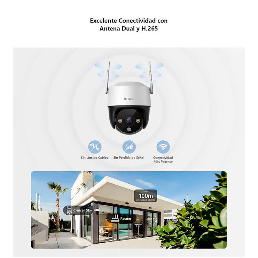 Cámara Seguridad Wifi Imou Cruiser Se 4mp 360 Noche Color Sd 256gb ...
