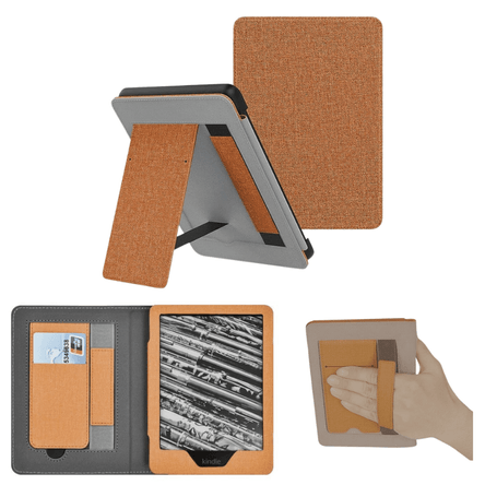 Estuche Kindle Paperwhite 2021 6.8” con Soporte y Correa de Mano Marrón SHEEPBUSTER