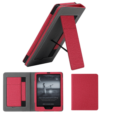 Estuche Kindle Paperwhite 2021 6.8” con Soporte y Correa de Mano Rojo SHEEPBUSTER