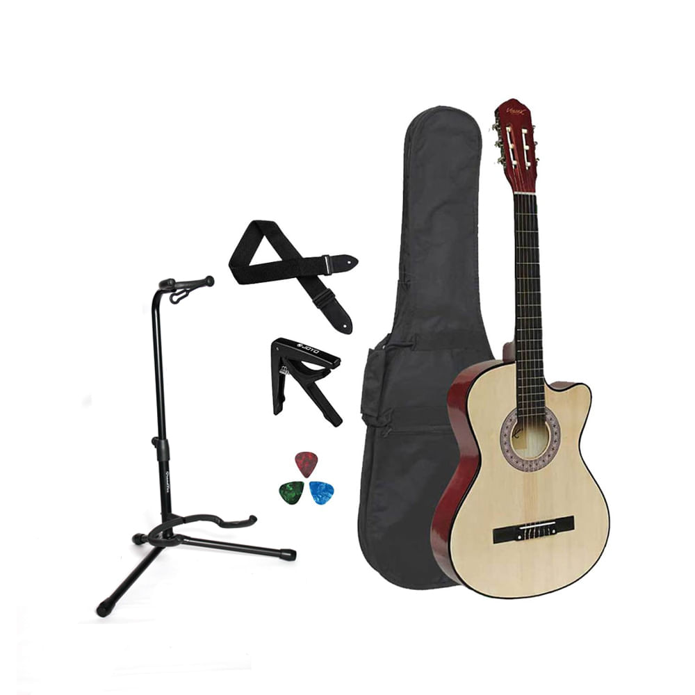 Pack Guitarra Acústica Nylon Natural
