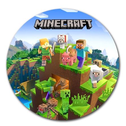 Mouse pad circular Minecraft 01