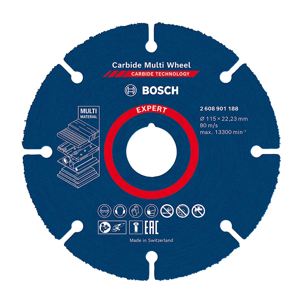 Disco de Corte Bosch Modelo 2 608 623 012 de Carburo para Madera 4.5' Negro