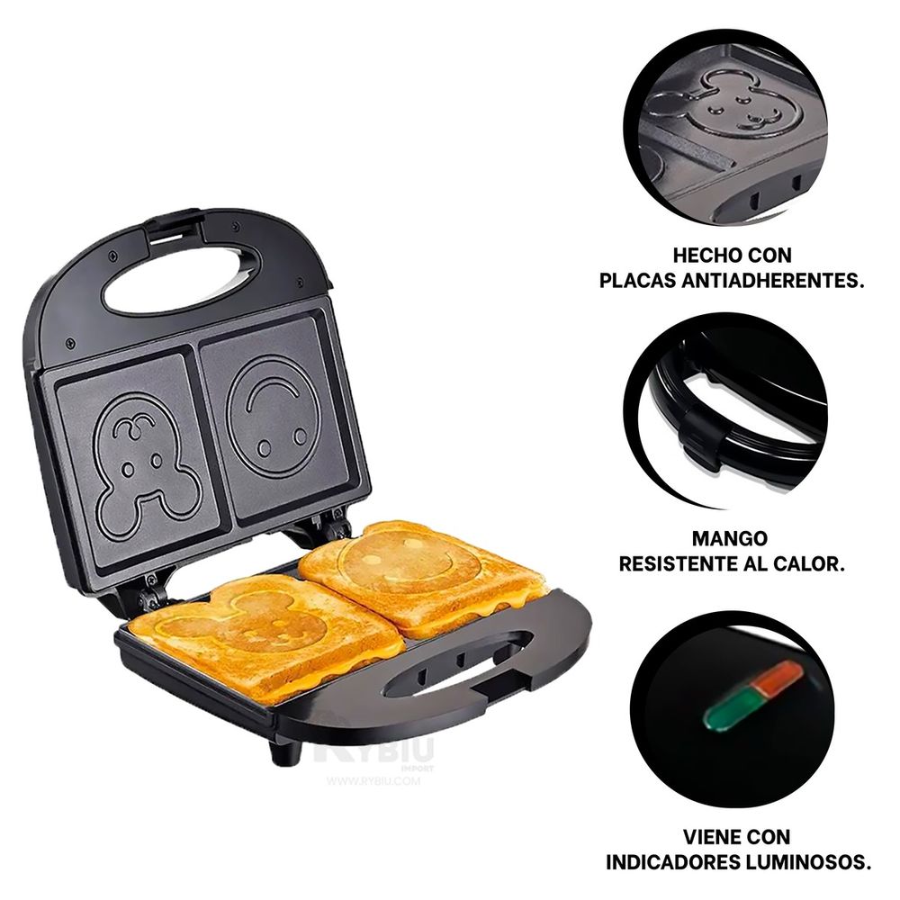 Waflera Tostadora para Galletas Caseras Negro Waflera Tostadora para Galletas Caseras Negro