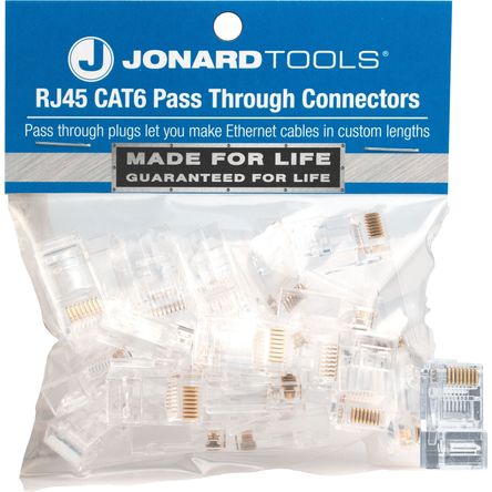 Conectores Rj45 Pass Through Cat 6 de Jonard Tools Bolsa de 25 Piezas Conectores Rj45 Pass Through Cat 6 de Jonard Tools Bolsa de 25 Piezas