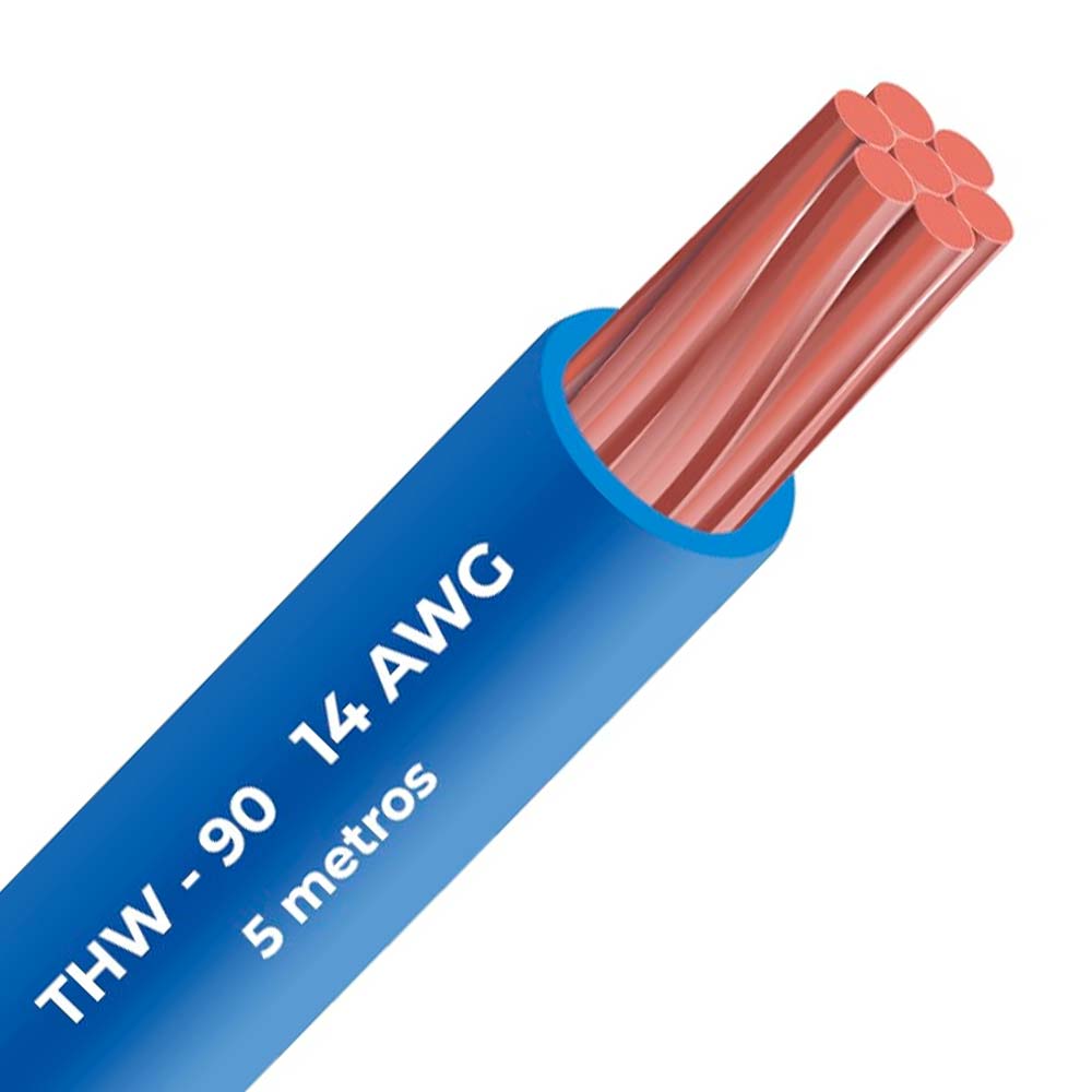 Cable THW-90 450/750 V 14 AWG Celsa azul 5m
