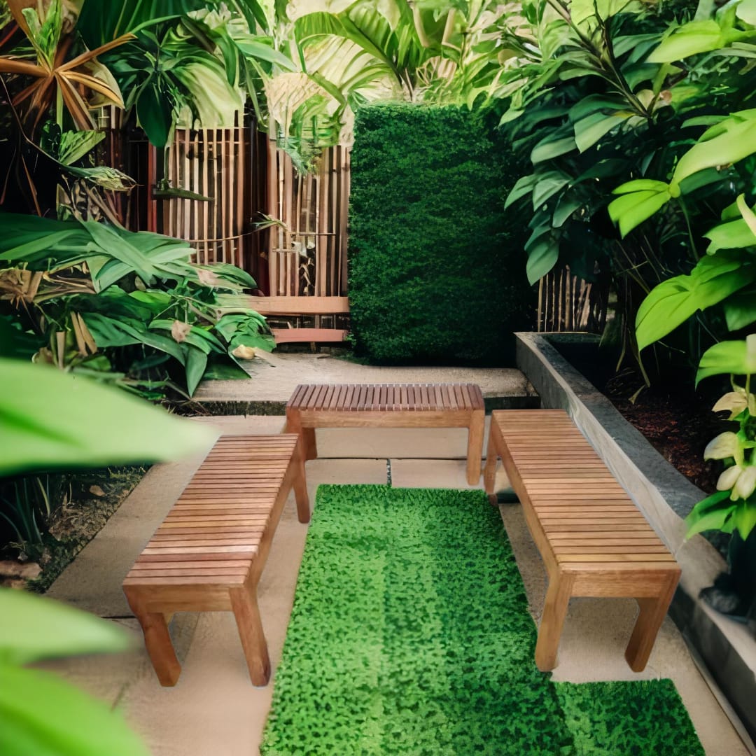 Set de Terraza Banca TETHRA en Madera Tornillo Silla de Terraza Jardin