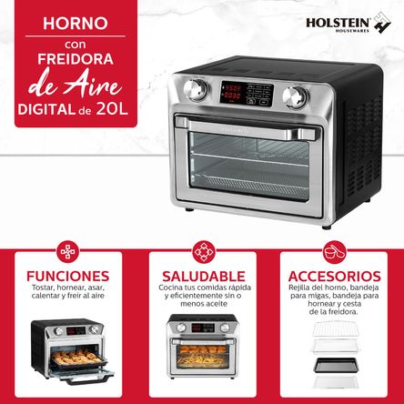 Horno Con Freidora De Aire Digital 20 Litros Holstein - Promart