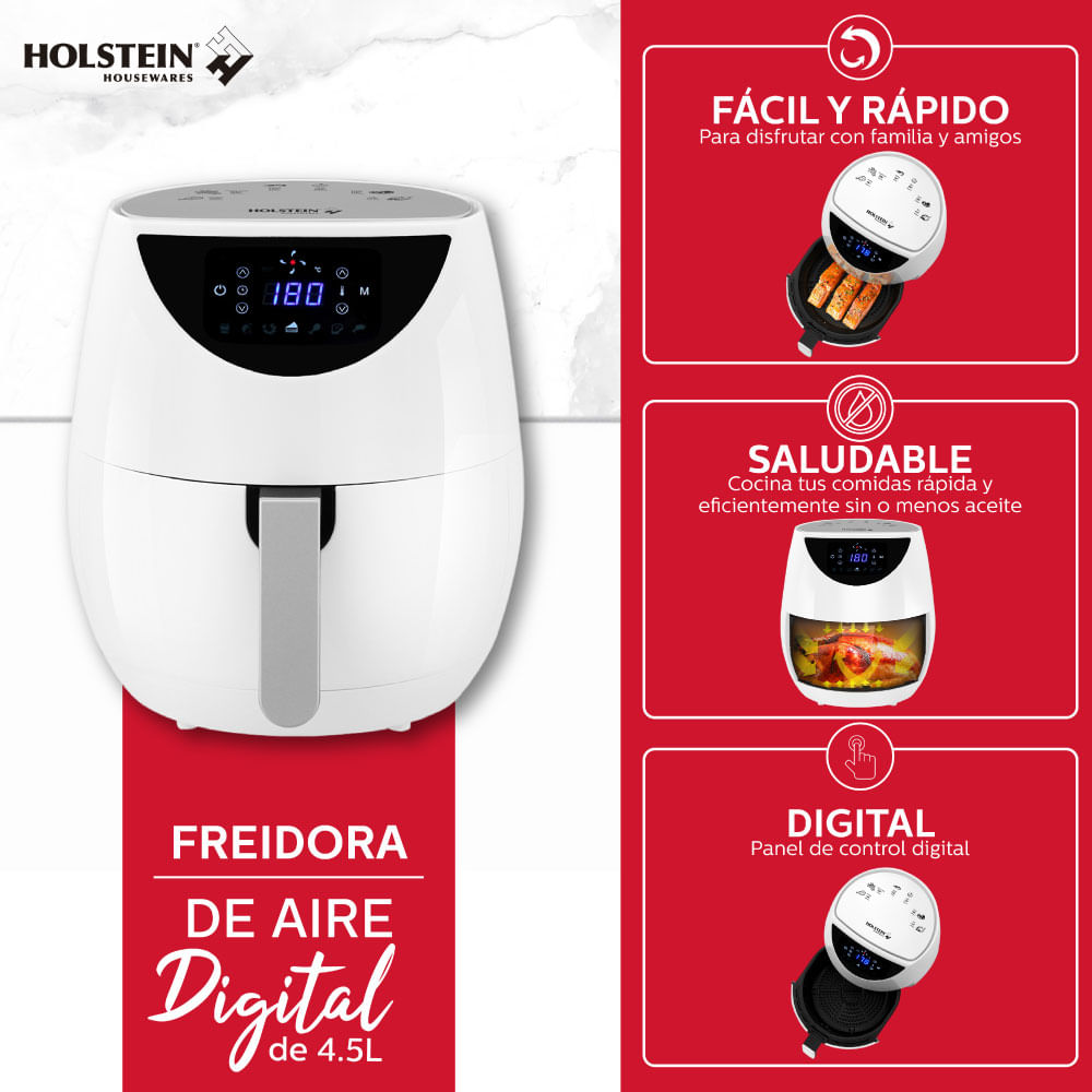 Horno con freidora de aire roja 20 litros Holstein - Promart