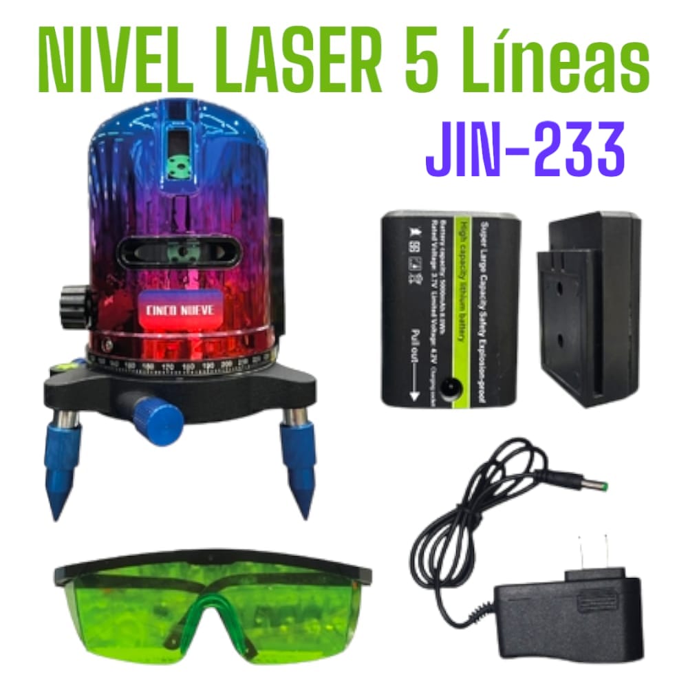 Nivel Laser 3D 5 Lineas + 2 Bateria y Trípode XTD - Promart