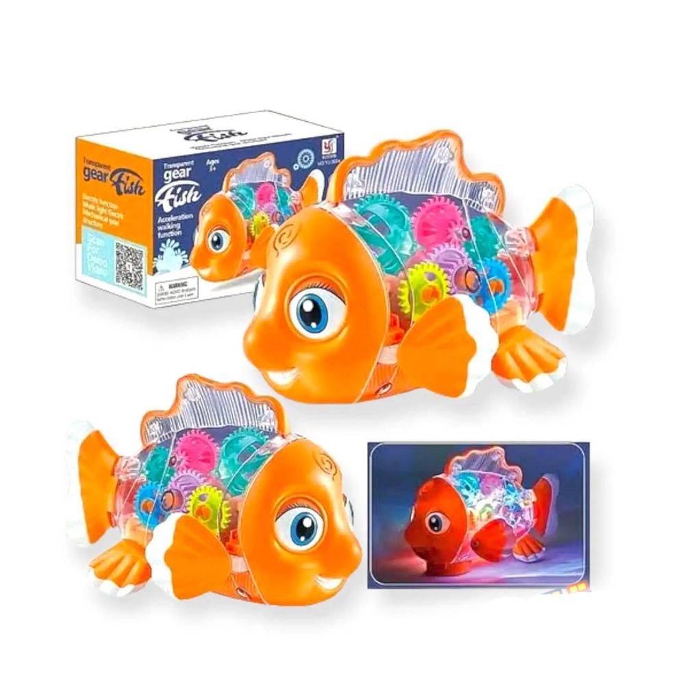 Juguete Pez Didáctico Luces Y Sonido Transparente Nemo