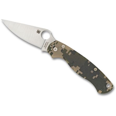 Cuchillo Plegable Spyderco para Military 2 Hoja Satinada Mango de Camuflaje Digital