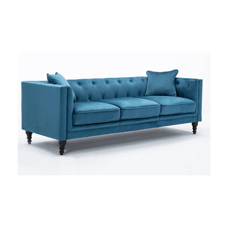 Sofa Living Furniture bianca azul 3 cuerpos