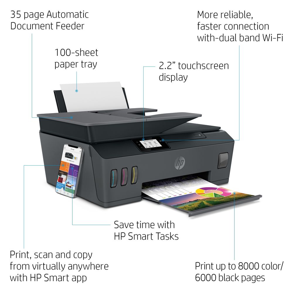 Impresora Multifuncional HP Smart Tank 530 WiFi Bluetooth Color 4SB24A ...