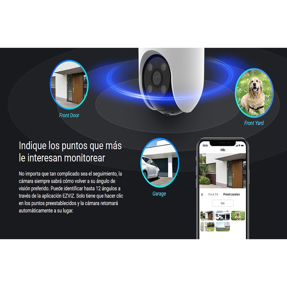 Cámara Seguridad Wifi Ezviz H8c 4mp 360 Exterior Sd 128gb - Promart