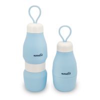 Botella Deportiva Plegable de Silicona Marca Munaiqui Color Celeste