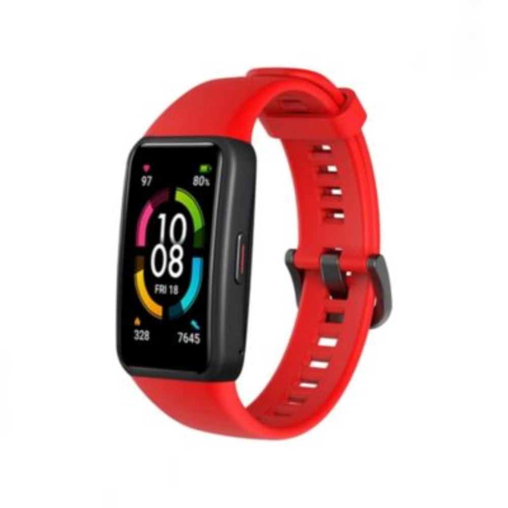 Para Huawei Band 8 correa de reloj con hebilla trenzada de nailon (rojo)