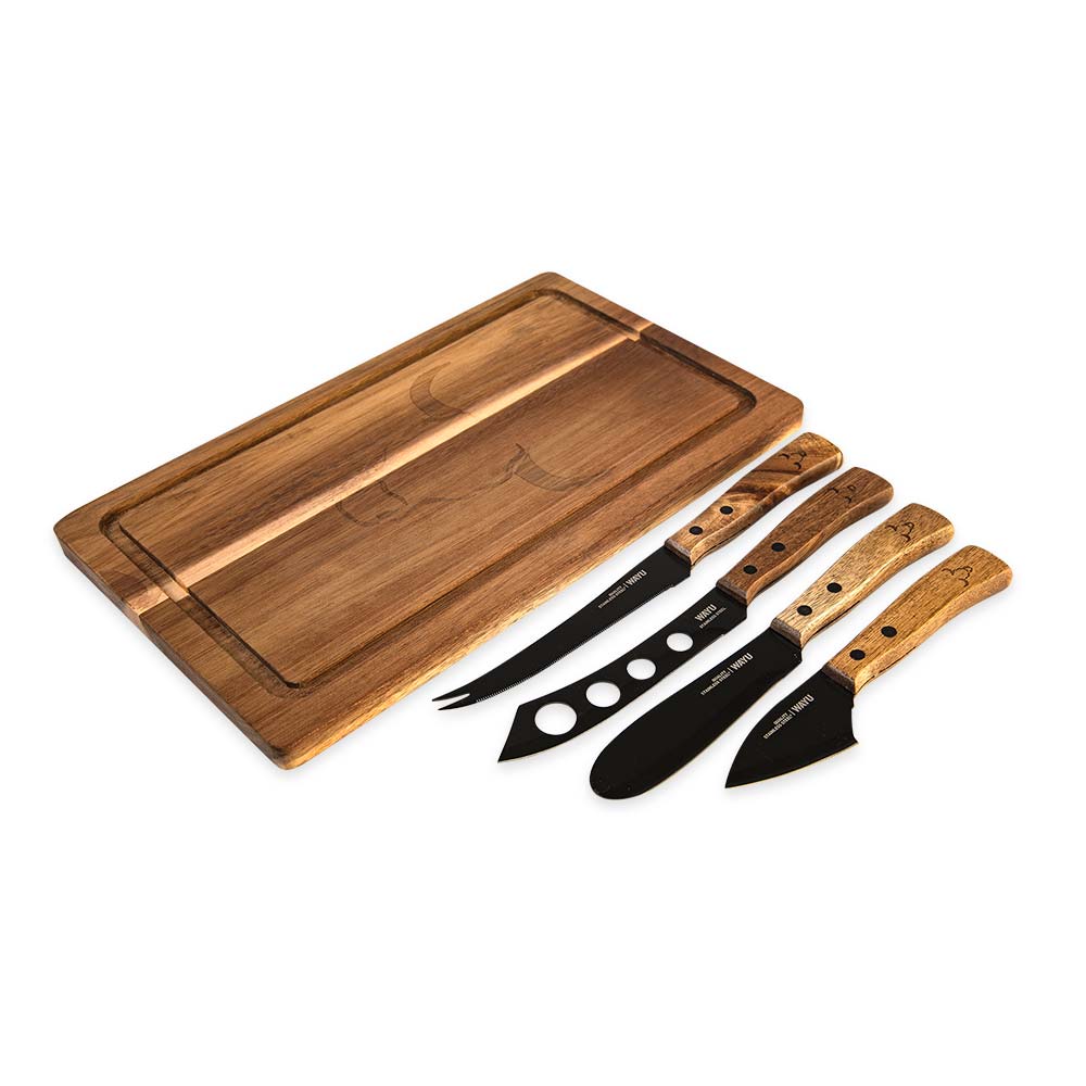 Set de Parrilla Wayu Modelo 6902221267528 Marrón de Acero Inoxidable y Madera