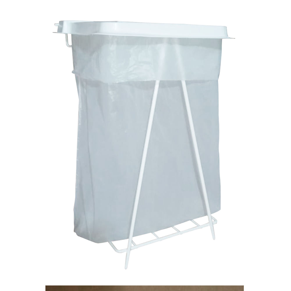 Tacho de Cocina Grande Fq con Tapa de Alambre Plastificado Blanco Brillante