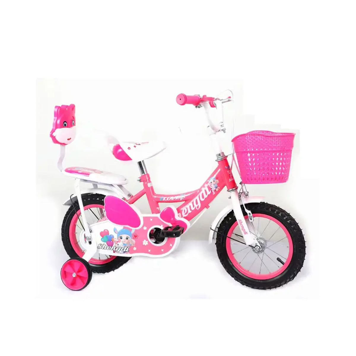 Bicicleta Infantil Kids Aro 16 Doble Asiento Fucsia