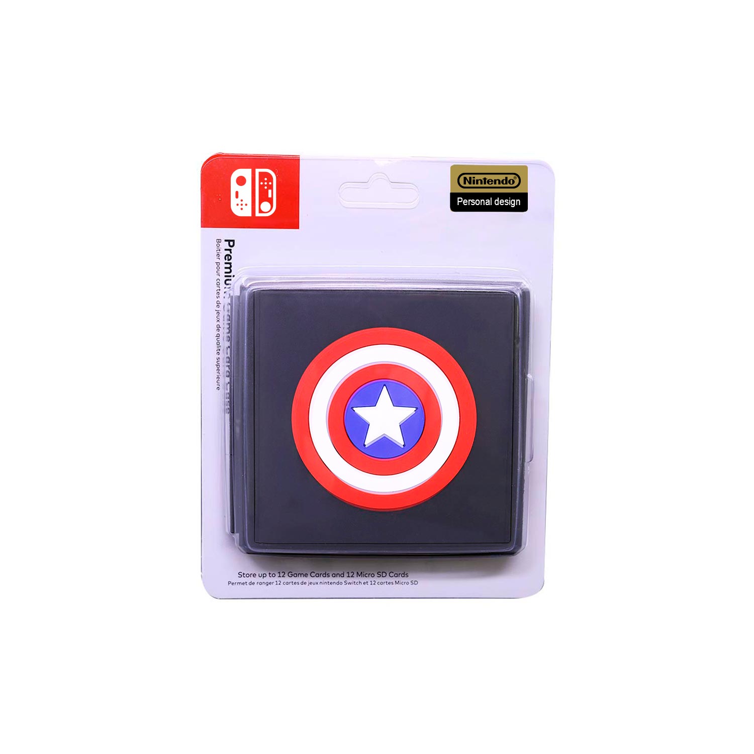 Estuche Porta Juegos Capitán America Black Nintendo Switch