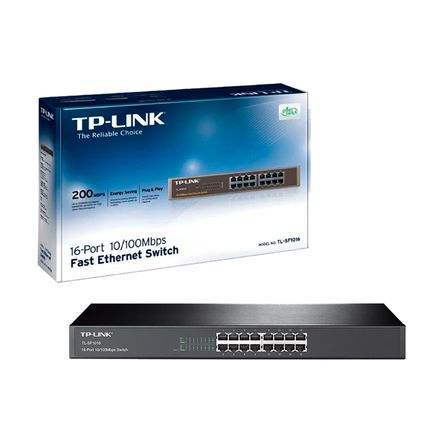 Switch Tl Sf1016 Tp Link con 16 Puertos 10,100 Mbps para Rack Tp-Link