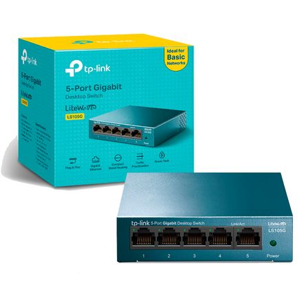 Switch Ls105g Tp Link con 5 Puertos 10,100,1000 Mbps