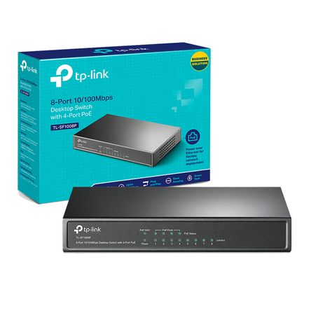 Switch Tl Sf1008p Tp Link 8 Puertos 10,100 Mbps Conector Poe Tp-Link