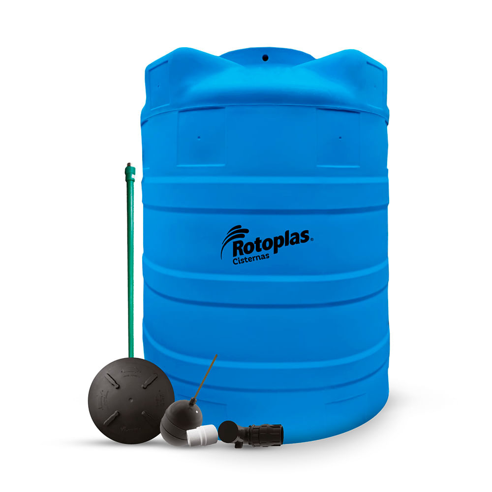 Cisterna de Agua Rotoplas 2000 litros Azul + Kit de Accesorios