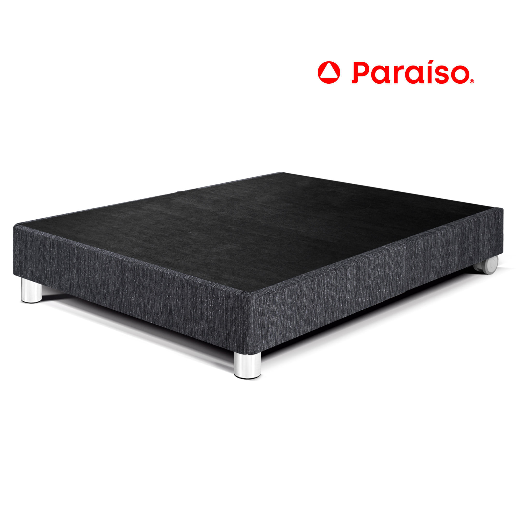Cama Box Tarima PARAISO Premium 1.5 Plazas Charcoal