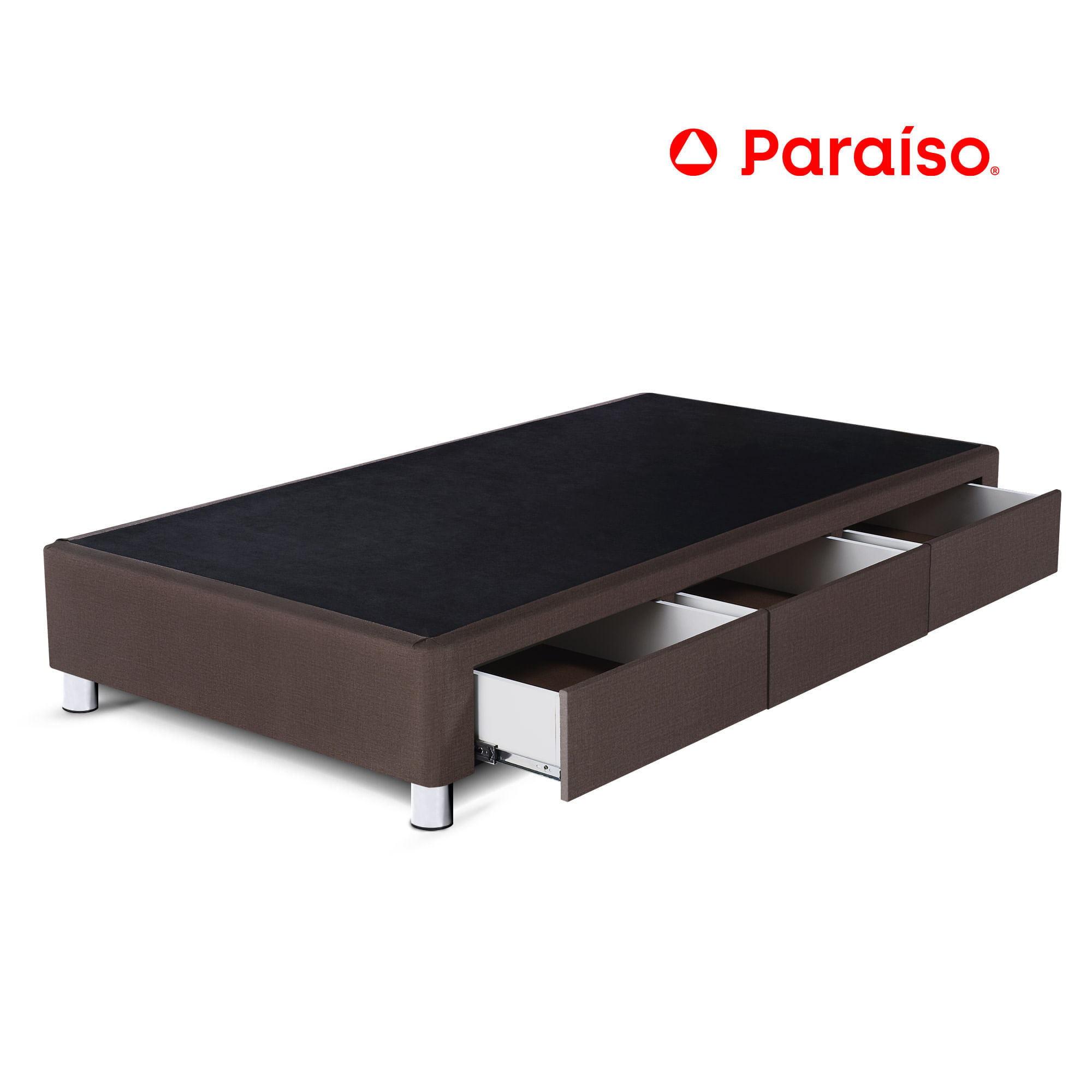 Cama Box Tarima PARAISO C/Cajones 1.5 Plazas Chocolate