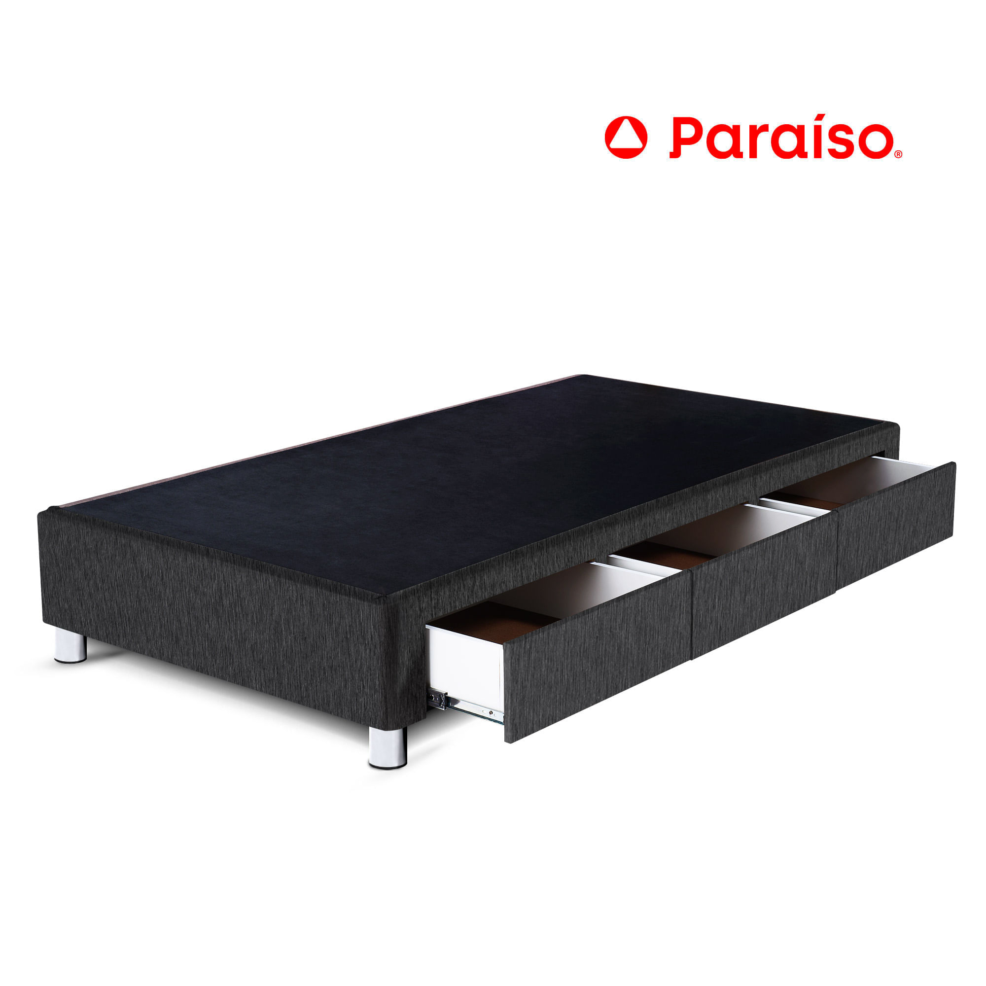 Cama Box Tarima PARAISO C/Cajones 1.5 Plazas Charcoal