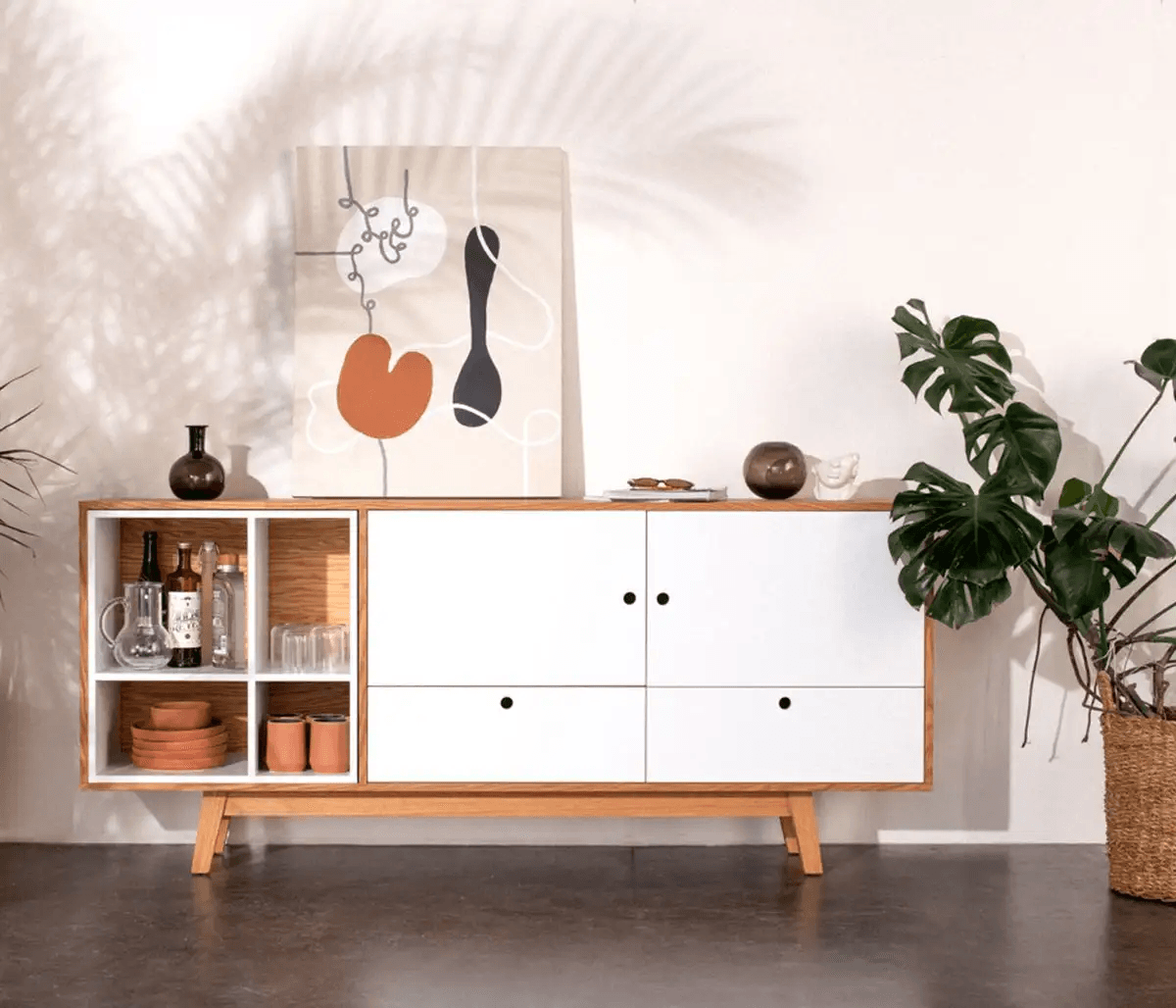 Aparador Vajillero multiusos AVA color Blanco/Duna TU MESITA