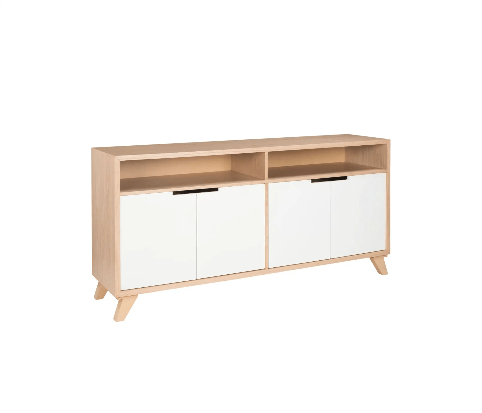 Aparador Moderno 4 puertas Malasia color Haya/Blanco TU MESITA