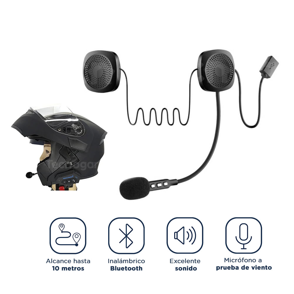 Audífonos Bluetooth Auriculares Motocicleta Casco Moto Integral