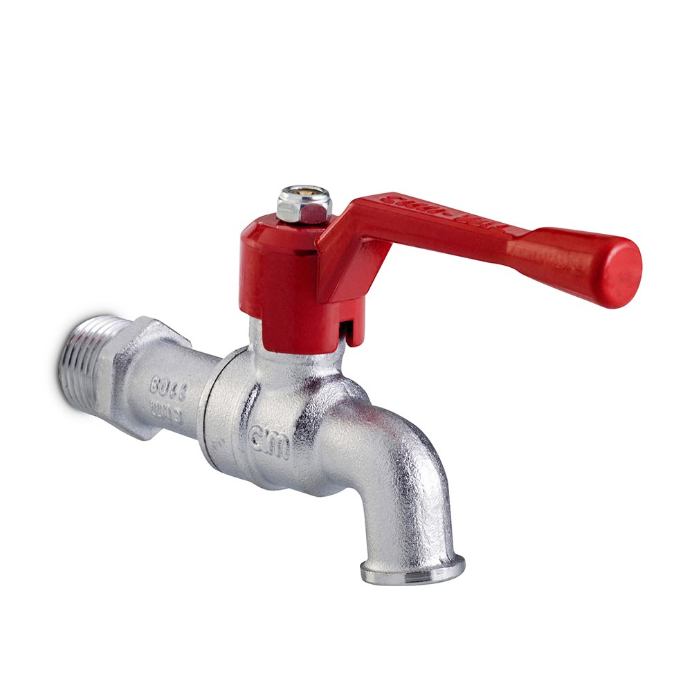 Llave esférica cromada para lavadero 150 lb. 1/2"" Cim