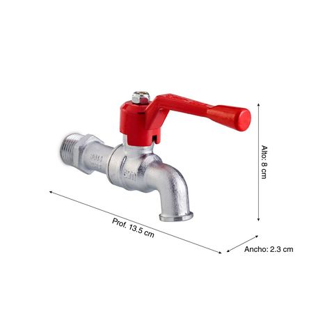 Llave esferica cromada para lavadero 150 lb. 1 2 Cim Promart