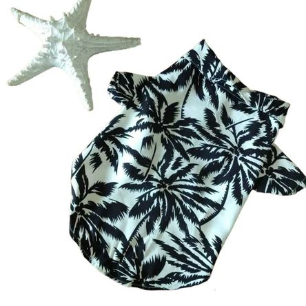 Camisa Hawaiana Negra para Mascotas Talla 2 AGNES