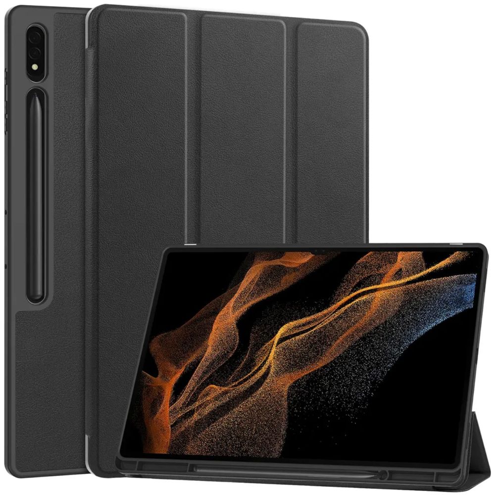 Funda Smart Cover con Porta Lapiz Compatible con Samsung Tab S9 Plus Negro Funda Smart Cover con Porta Lapiz Compatible con Samsung Tab S9 Plus Negro
