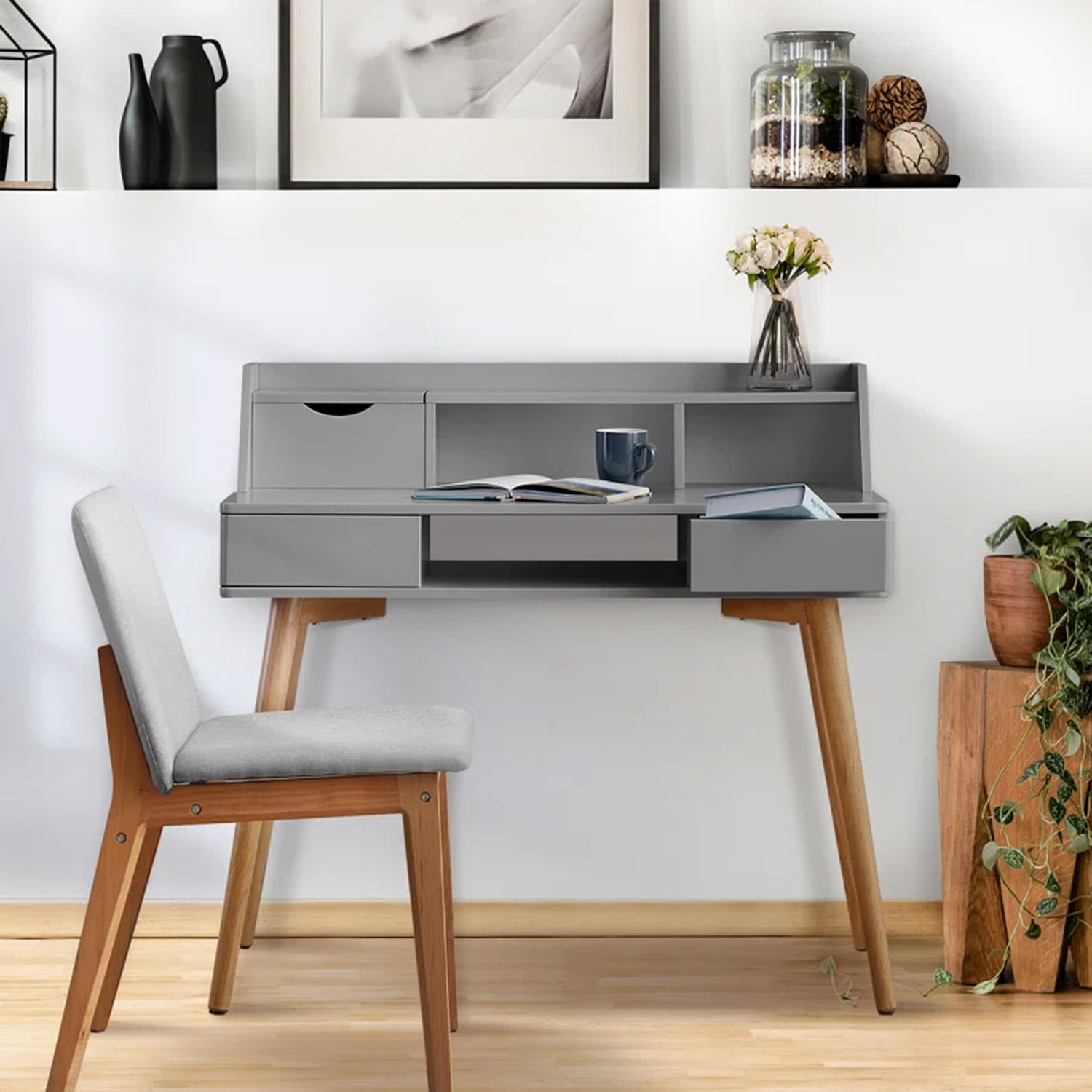 Escritorio Vintage Piano Ventitas Home Taupe