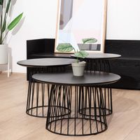 Mesas de Centro mas Mesa Auxiliar Tracy Ventitas Home Roble Negro