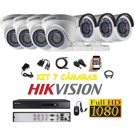 kit 7 Cámaras Seguridad FULLHD Hikvision