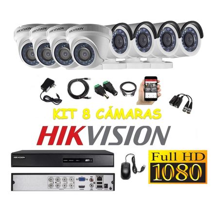 kit 8 Cámaras Seguridad FULLHD Hikvision