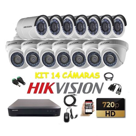 kit 14 Cámaras Seguridad HD Hikvision